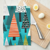 Modernes, farbiges Weihnachtsbaummuster Geschirrtuch (Viertel Falte)