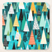 Modernes, farbiges Weihnachtsbaummuster Rechteckiger Pappuntersetzer (Vorderseite)