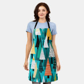 Modernes, farbiges Weihnachtsbaummuster Schürze (Getragen)