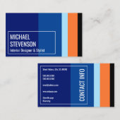 Modernes Farbkontrast-Artblau Visitenkarte (Vorne/Hinten)