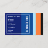 Modernes Farbkontrast-Artblau Visitenkarte (Rückseite)