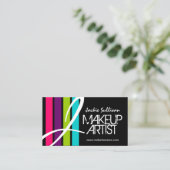 Modernes FarbMaskenbildner-Monogramm Visitenkarte (Stehend Vorderseite)