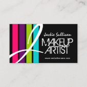 Modernes FarbMaskenbildner-Monogramm Visitenkarte (Vorderseite)