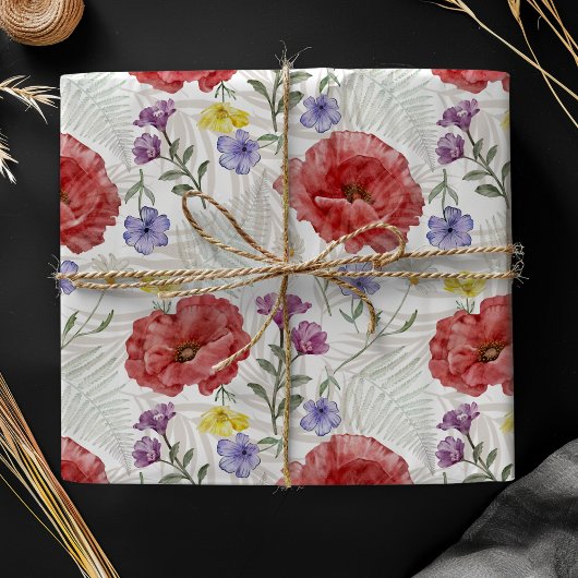 Modernes Farbmuster für die Wildblume Geschenkpapier Set