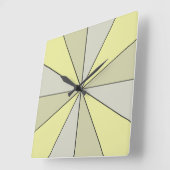 Modernes Farbrad Gelb Quadratische Wanduhr (Winkel)