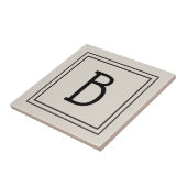 Modernes Farmhaus-Monogramm in Beige und Schwarz Fliese (Seite)