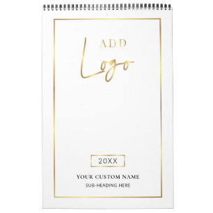 Modernes Faux-Gold-Geschäftslogo gebrandet 2027 Kalender