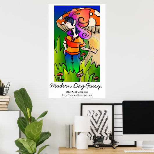 Modernes Fee Poster Print (Heimbüro)