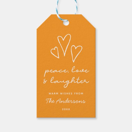 Modernes Feiertag| minimales Geschenkanhänger (Vorderseite)