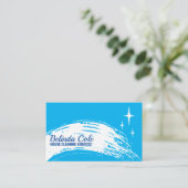 Modernes, feines blaues Reinigungsmittel Visitenkarte (Stehend Vorderseite)