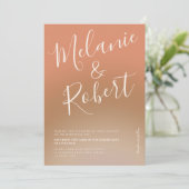 Modernes, feines Boho Gradienten Hochzeitsfest Fot Einladung (Stehend Vorderseite)