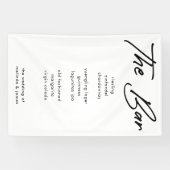 Modernes, feines Calligraphy Fabric Bar Menu Weddi Banner (Horizontal)