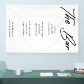 Modernes, feines Calligraphy Fabric Bar Menu Weddi Banner (Messe)