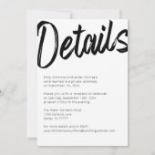 Modernes, feines Drehbuch Schwarz-weiß nach der Ho Einladung (Rückseite)