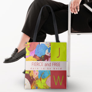 Modernes, feines, elegantes Monogramm Abstrakt Art Tasche