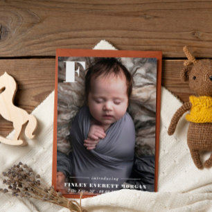 Modernes, feines erstes neues Baby-Foto Ankündigung