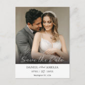 Modernes, feines Foto | Hochzeit Speichern Sie die Postkarte (Vorderseite)