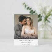 Modernes, feines Foto | Hochzeit Speichern Sie die Postkarte (Stehend Vorderseite)