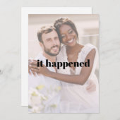 Modernes, feines Foto nur verheiratet Empfang Tren Einladung (Vorne/Hinten)