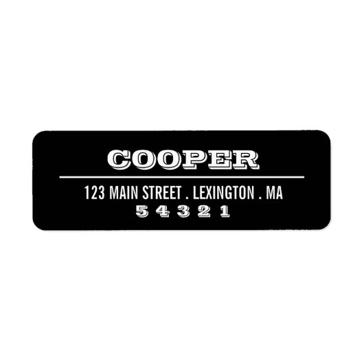 Modernes, feines Grafisches Schwarz | White Addres (Vorne)