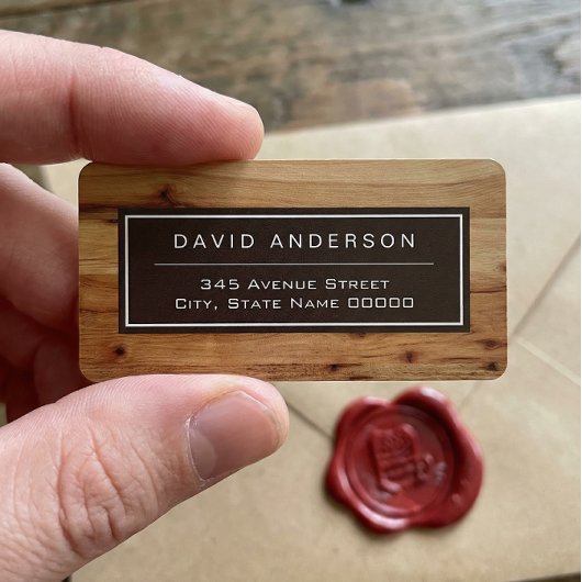 Modernes, feines Holzkörnchen Stilvoll aussehen Adressaufkleber