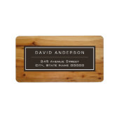 Modernes, feines Holzkörnchen Stilvoll aussehen Adressaufkleber (Vorne)