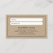 Modernes, feines Kraftpapier für einen Freundschaf Visitenkarte (Rückseite)