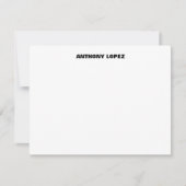 Modernes, feines Monogram Black Personal Stationer Mitteilungskarte (Vorderseite)