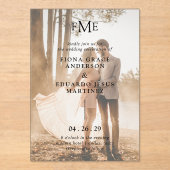 Modernes, feines Monogramm-Foto Moderne Hochzeit Acryleinladungen (Vorderseite)