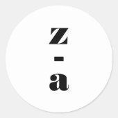 Modernes, feines Monogramm-Schwarz-weißes Hochzeit Runder Aufkleber (Vorderseite)