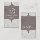 Modernes, feines Monogramm-Vintag Visitenkarte (Vorne/Hinten)