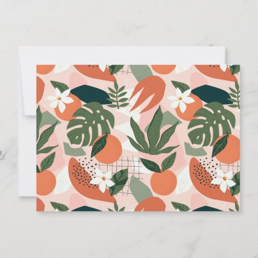 Modernes, feines Orange & Blossom Pink-Brautparty Einladung (Rückseite)