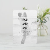 Modernes, feines Overlay-Foto Save the Date (Stehend Vorderseite)