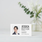 Modernes, feines persönliches Foto Visitenkarte (Stehend Vorderseite)