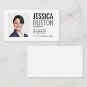 Modernes, feines persönliches Foto Visitenkarte (Vorne/Hinten)
