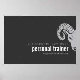 Modernes, feines Rams Head Offset-Logo-Download Poster