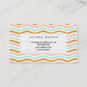 Modernes, feines rosa Aquamarines Gold Glitzer Zic Visitenkarte (Rückseite)