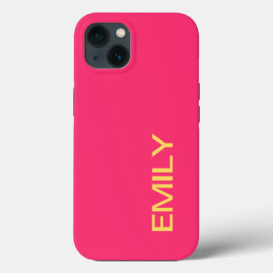 Modernes, feines rosa Personalisiertes iPhone Case 13 Hülle