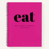 Modernes, feines, rosa Retro-Leder-Rezept Notizblock (Vorderseite)