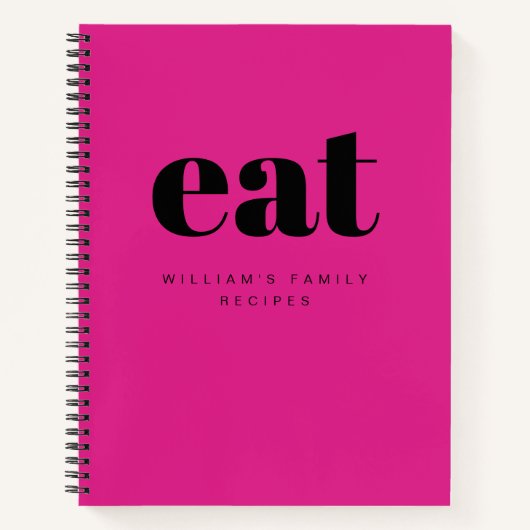 Modernes, feines, rosa Retro-Leder-Rezept Notizblock (Vorderseite)