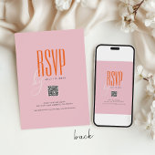 Modernes, feines Rosa und orangefarbener QR-Code E Einladung