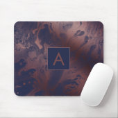 Modernes, feines Rose-Monogramm aus Gold und Marmo Mousepad (Mit Mouse)