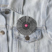Modernes, feines Schwarz & Rosa HeART einzigartig Button (Beispiel)