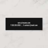 Modernes, feines Schwarz und Weiß Mini Visitenkarte (Rückseite)