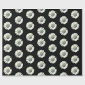 Modernes, feines Schwarz-Weiß-Daisy-Muster stilvol Geschenkpapier (Flach)