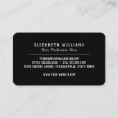 Modernes, feines Schwarz-Weiß-Muster Visitenkarte (Rückseite)