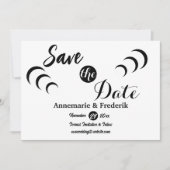 Modernes, feines Schwarz-Weiß-Script Save The Date (Vorderseite)