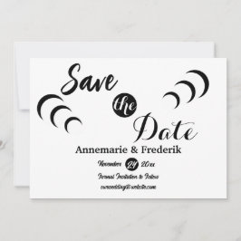 Modernes, feines Schwarz-Weiß-Script Save The Date