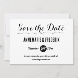 Modernes, feines Schwarz-Weiß-Script Save The Date