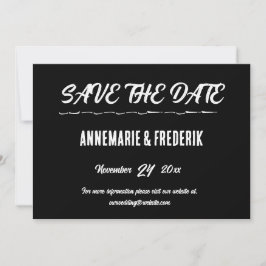 Modernes, feines Schwarz-Weiß-Script Save The Date